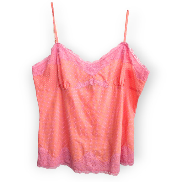 Express Tops - Express Design Studio Orange/Pink Tank Top Size L